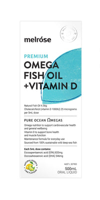 Melrose Premium Omega Fish Oil + Vitamin D Liquid | Mr Vitamins