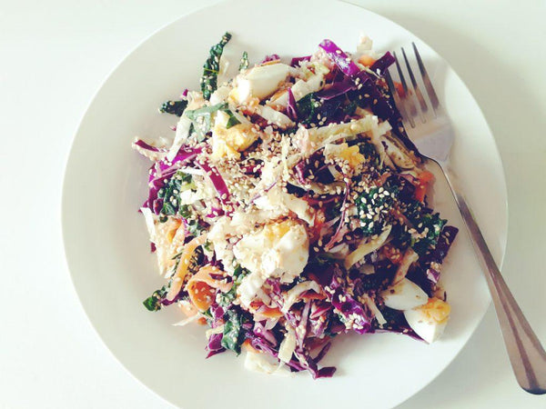 Brown rice and Spinach Coleslaw with Sesame Miso dressing | Mr Vitamins