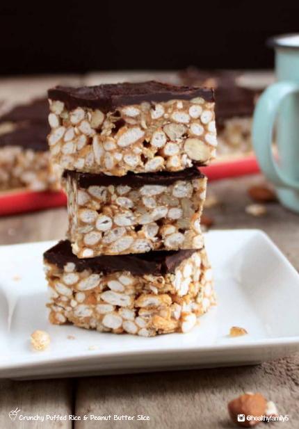 Crunchy Puffed Rice and Peanut Butter Slice | Mr Vitamins