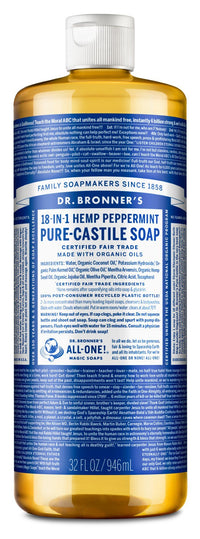 Dr. Bronners Pure-Castile Liquid Soap - Peppermint | Mr Vitamins