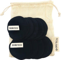 EVER ECO Reusable Bamboo Facial Pads Black with Cotton Wash Bag | Mr Vitamins