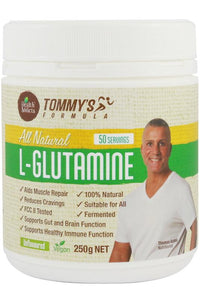Health Addicts TommyS L-Glutamine 250G Natural| Mr Vitamins