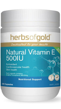 HOG VIT E 500IU 200C VEGAN 200 Capsules | Mr Vitamins