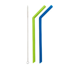 LITTLE MASHIES SILICONE 2 STRAWS n BRUSH BLUE