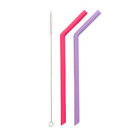 LITTLE MASHIES SILICONE 2 STRAWS n BRUSH PINK | Mr Vitamins