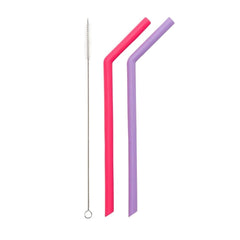 LITTLE MASHIES SILICONE 2 STRAWS n BRUSH PINK