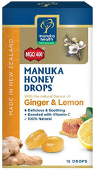 Manuka Health Manuka Honey Drops - Ginger & Lemon (15 Drops)