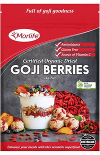 MORLIFE GOJI ORG BERRIES 1KG 1KG | Mr Vitamins