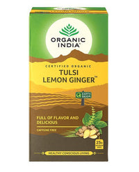 Organic India Tulsi Lemon Ginger Teabags | Mr Vitamins