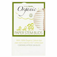 Simply Gentle Organic Paper Stem Buds 100% Organic Cotton Tips | Mr Vitamins